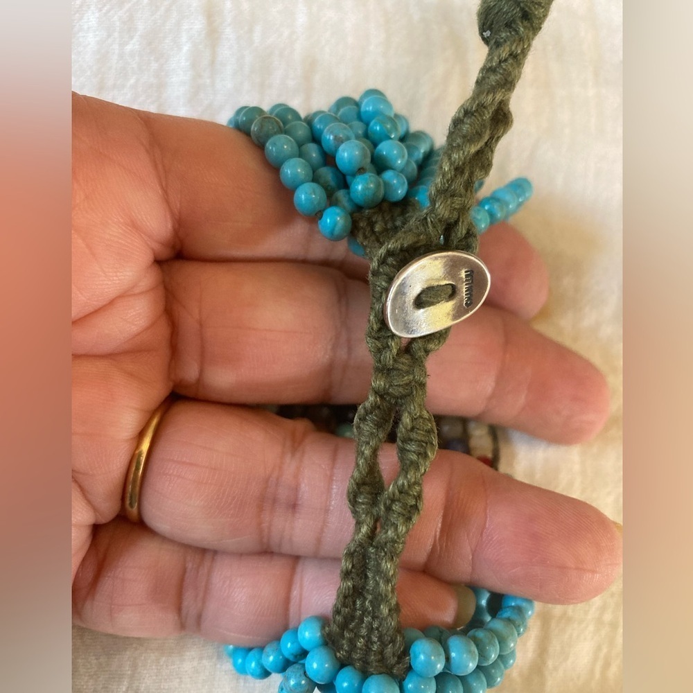 Chan Luu Sterling Silver 925 Turquoise Beads & Multi Colored Agate Bracelet‎ - Picture 14 of 14